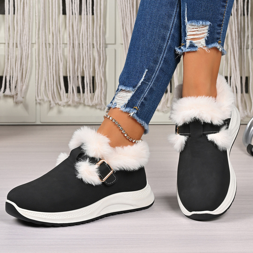 Drune | Plüsch-Fell kurze Stiefel für Damen – Gemütlicher & stylischer Komfort