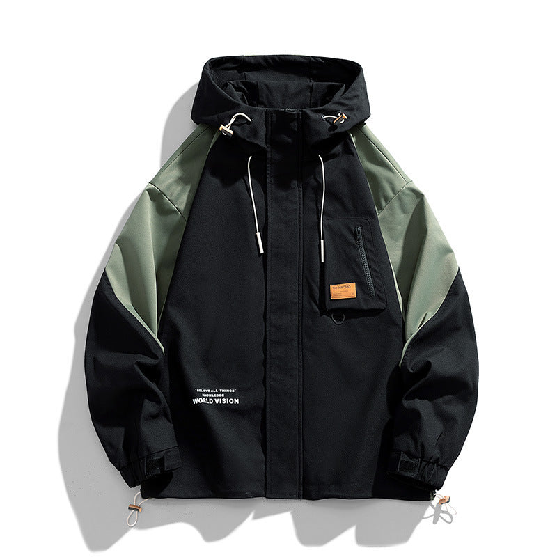 Unisex Kapuzen-Fieldjacke mit Utility-Brusttasche, D‑Ring und Kordelzug Drune