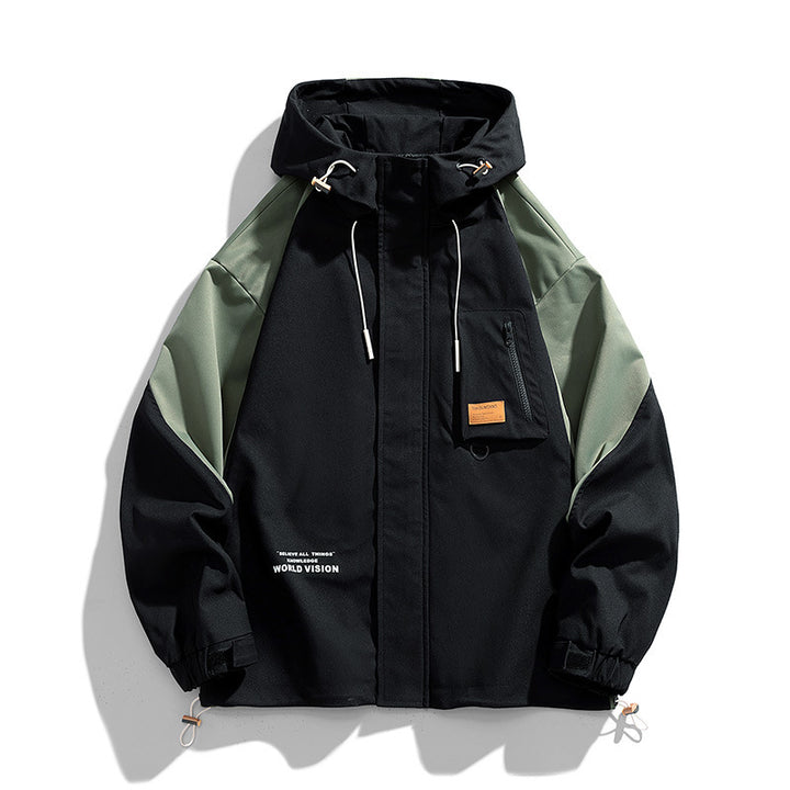 Unisex Kapuzen-Fieldjacke mit Utility-Brusttasche, D‑Ring und Kordelzug Drune