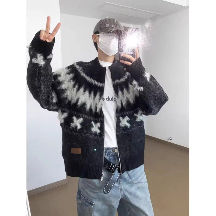 Herren Modische Strickjacke mit einzigartigem Muster Drune
