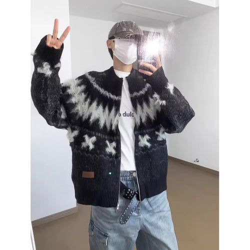 Herren Modische Strickjacke mit einzigartigem Muster Drune