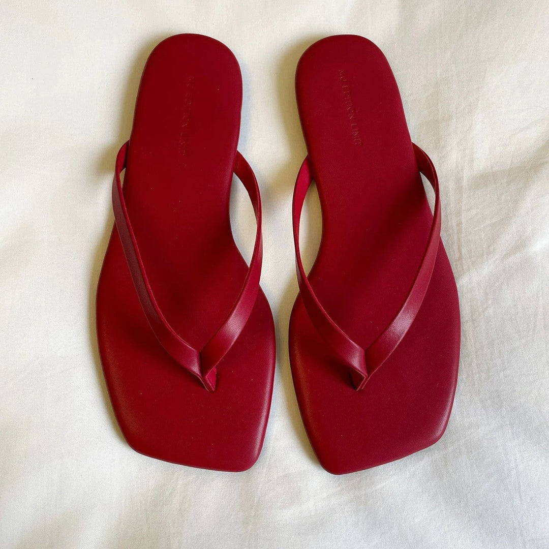 Damen Zehentrenner-Sandalen mit geschwungenem Fußbett und eleganter Riemenkonstruktion Drune