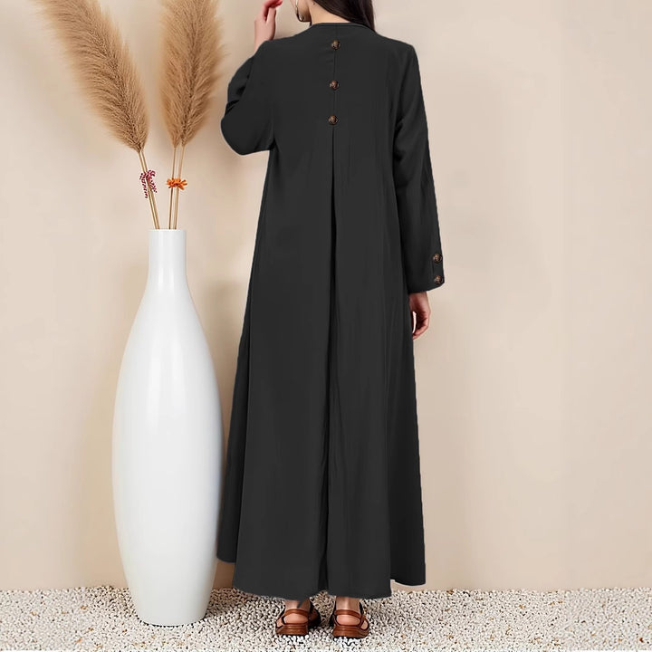 Damen Maxikleid mit eleganter Knopfleiste Drune