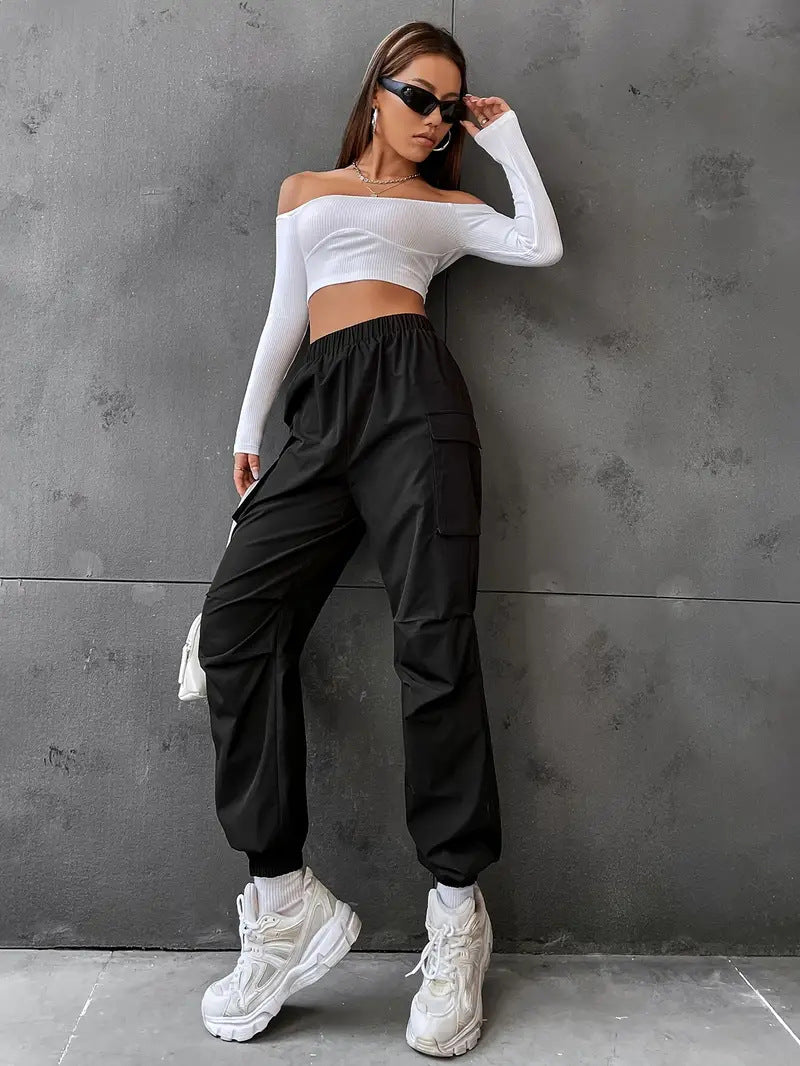 Damen Cargo-Hose mit elastischem Bund und praktischen Taschen Drune