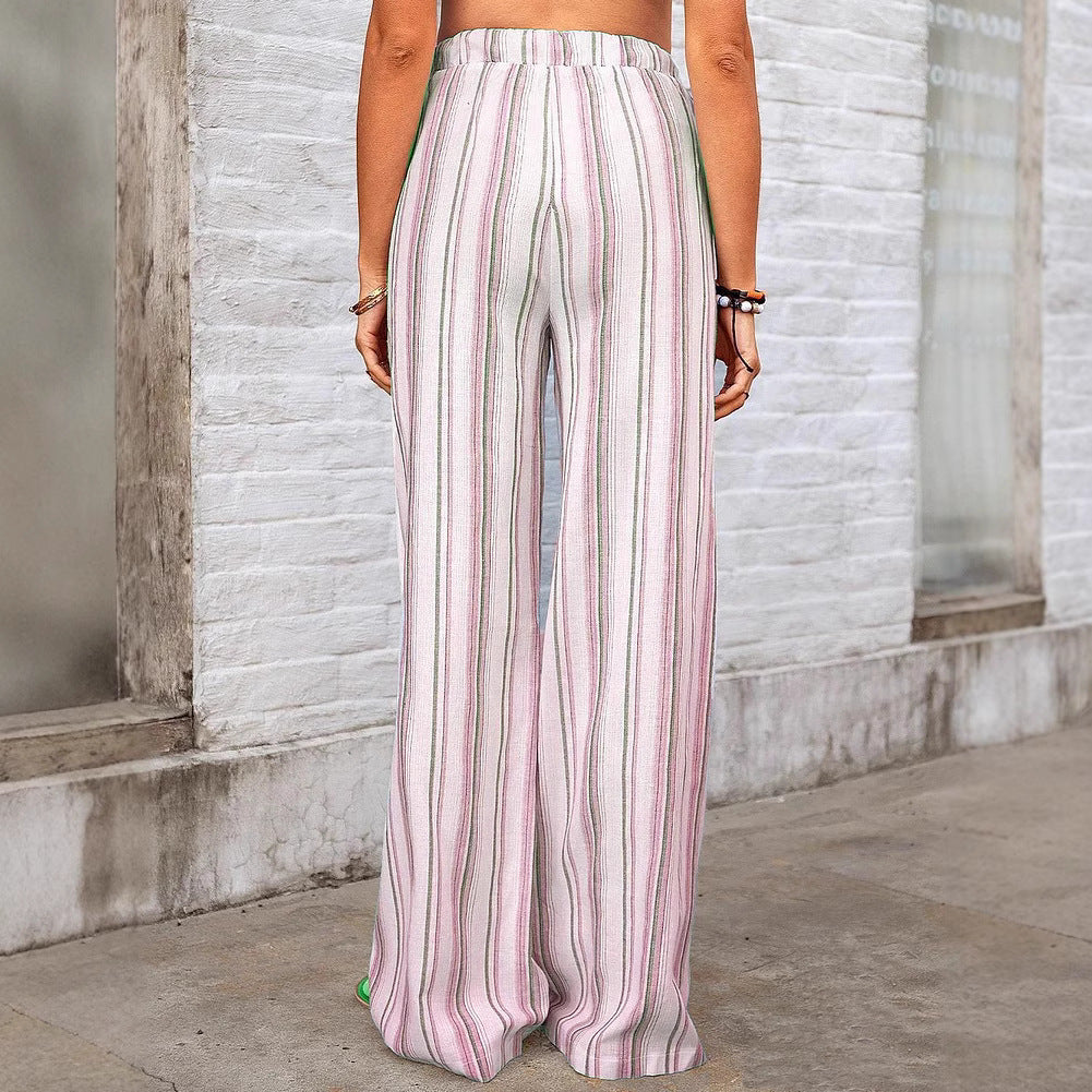 Damen Weite Sommerhose mit gestreiftem Design Drune