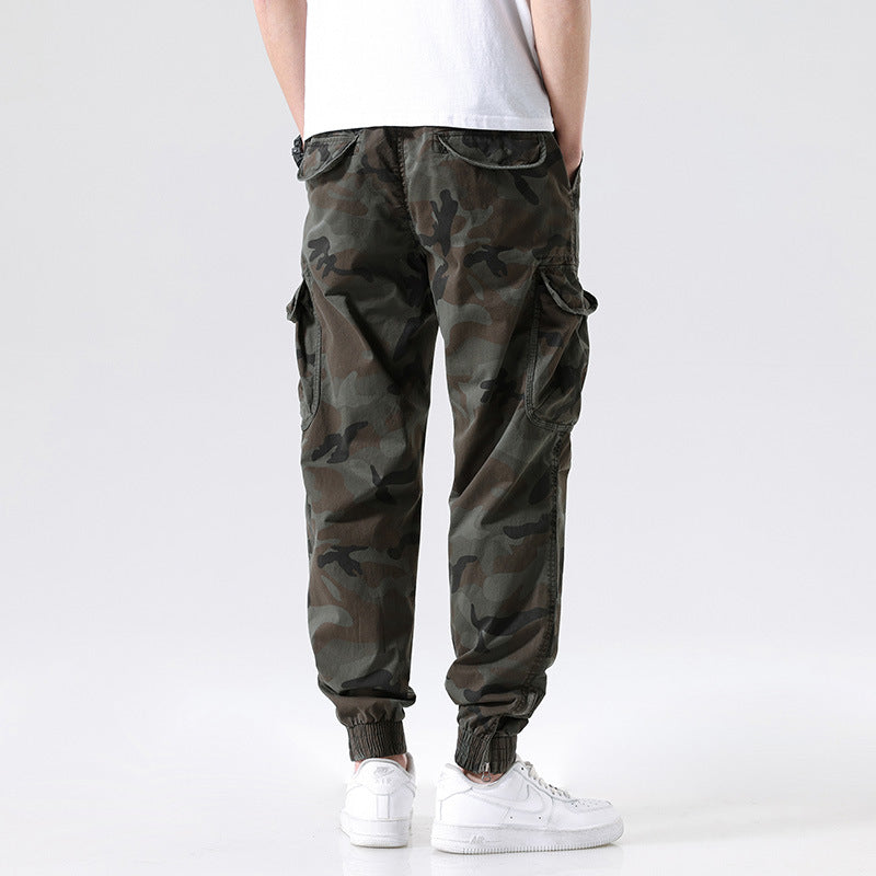 Herren Cargo-Jogginghose im Camouflage-Utility-Design mit großen Klappentaschen Drune