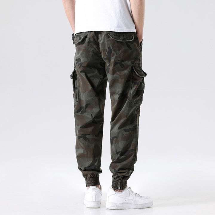 Herren Cargo-Jogginghose im Camouflage-Utility-Design mit großen Klappentaschen Drune