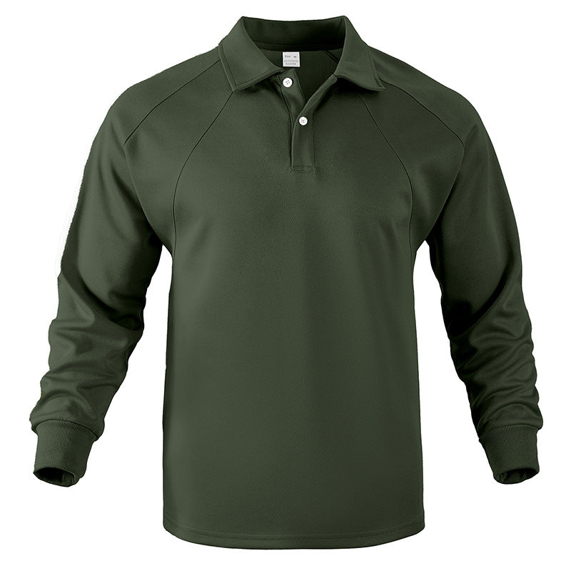 Herren Polo-Sweatshirt mit Raglanärmeln, Halbknopfleiste und Rippbündchen Drune