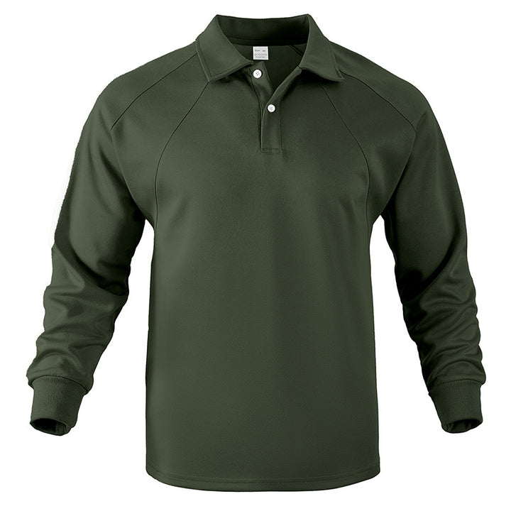 Herren Polo-Sweatshirt mit Raglanärmeln, Halbknopfleiste und Rippbündchen Drune