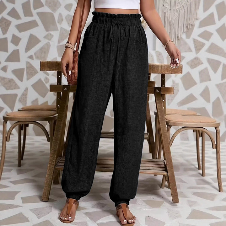 Damen weite Paperbag-Hose Drune