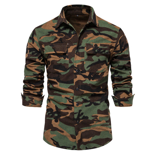 Herren Karohemd im camouflage Design mit Brusttaschen Drune