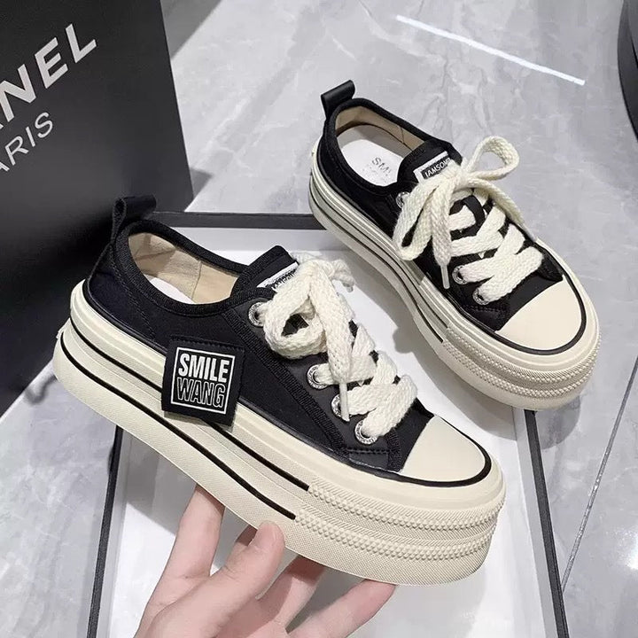 Damen Plateau Sneakers mit doppelter Sohle und trendigem Design Drune