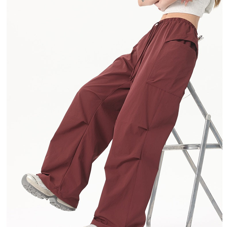Damen Wide‑Leg Cargo‑Hose mit elastischem Bund & Utility‑Taschen Drune