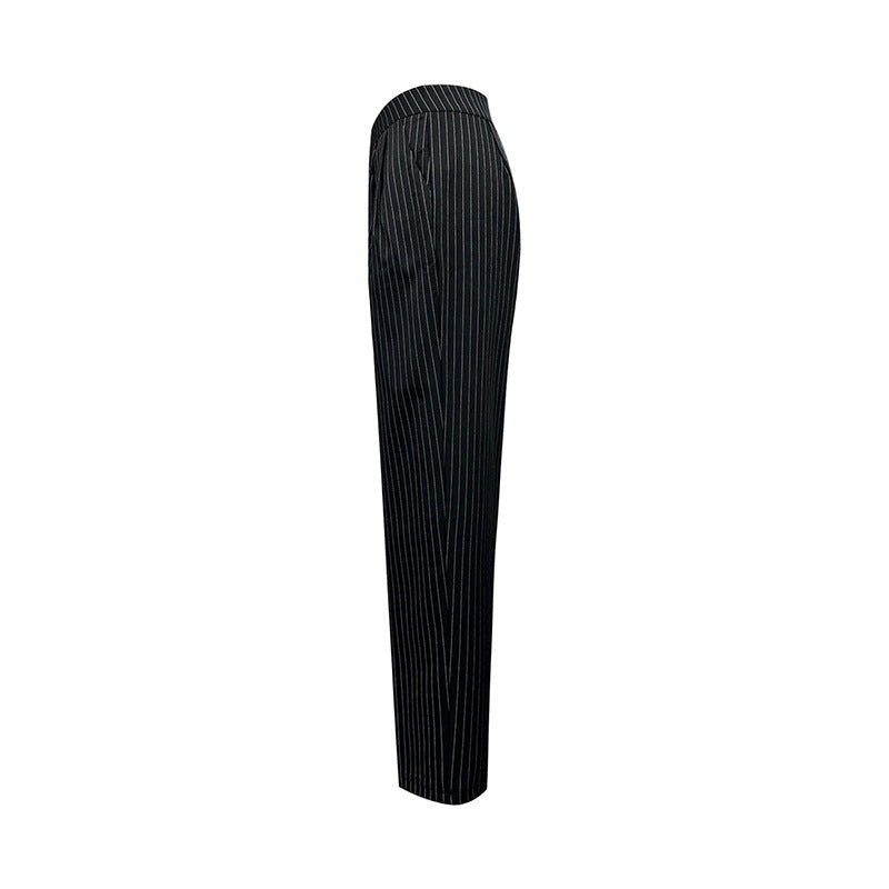 Damen elegante gestreifte Hochbundhose Drune