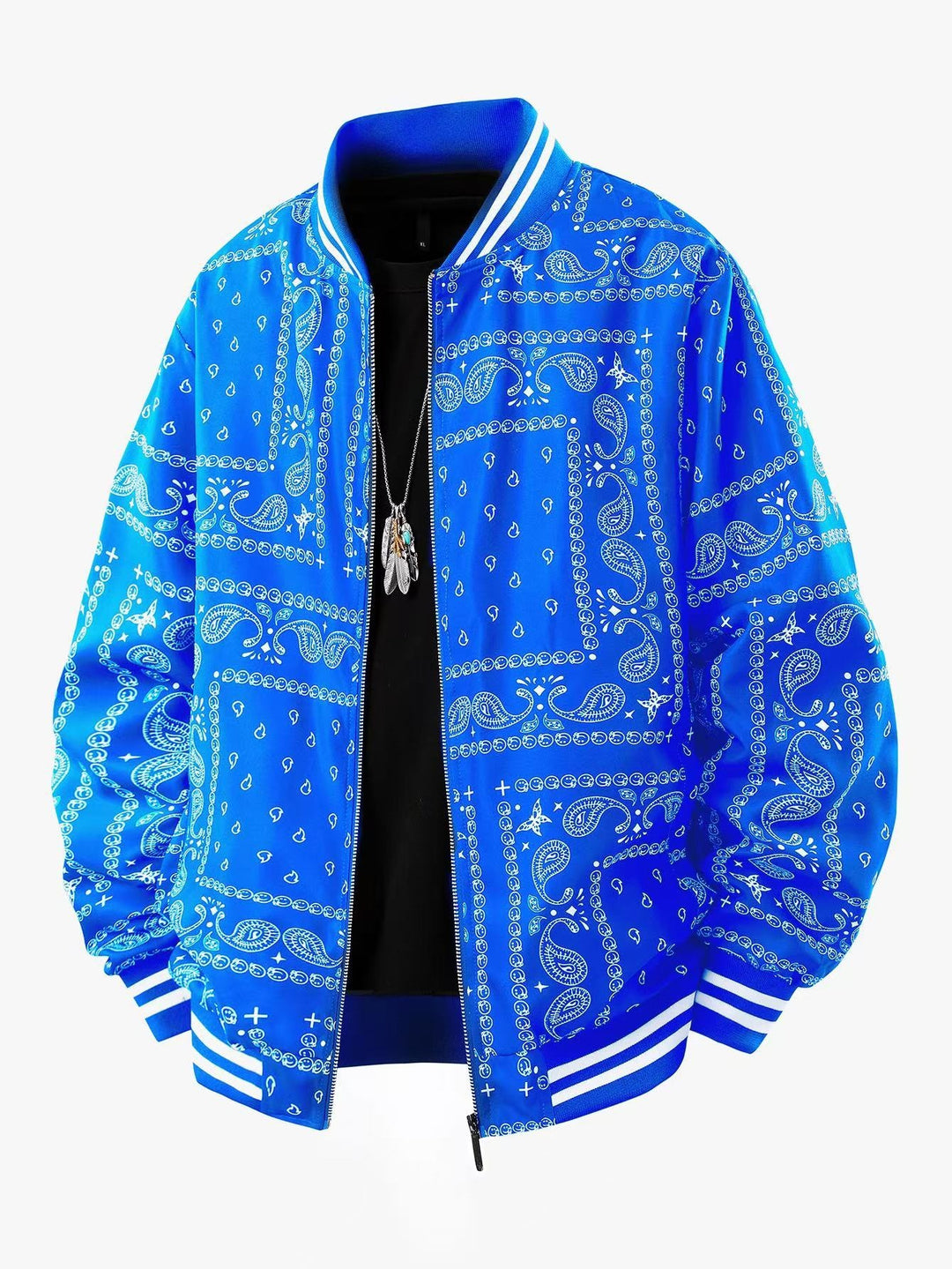 Herren Coole Bomberjacke mit Paisleymuster Drune