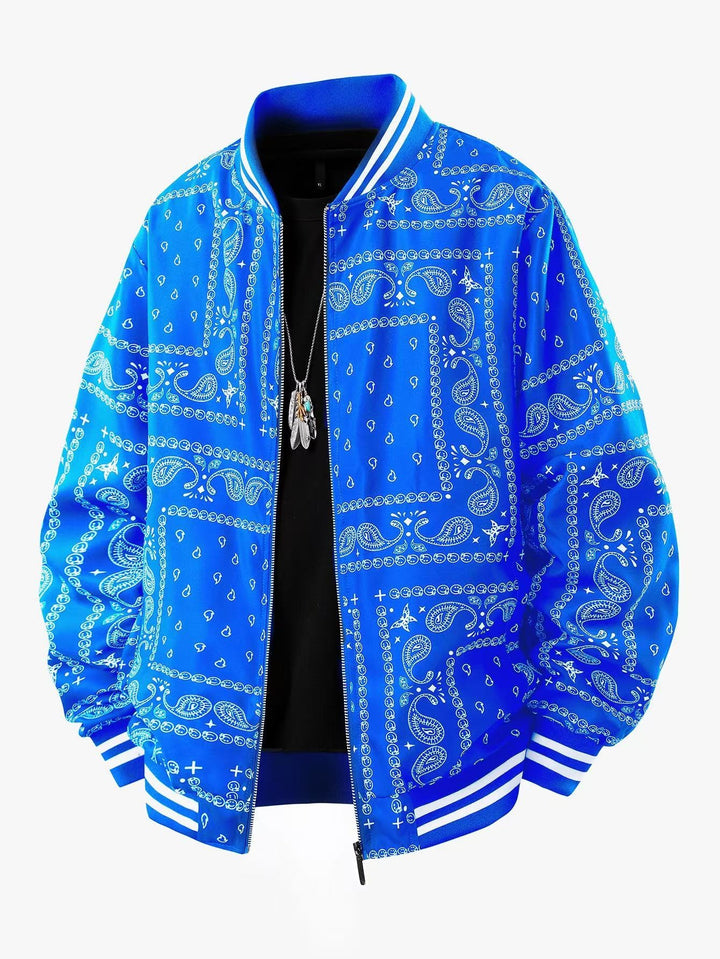Herren Coole Bomberjacke mit Paisleymuster Drune