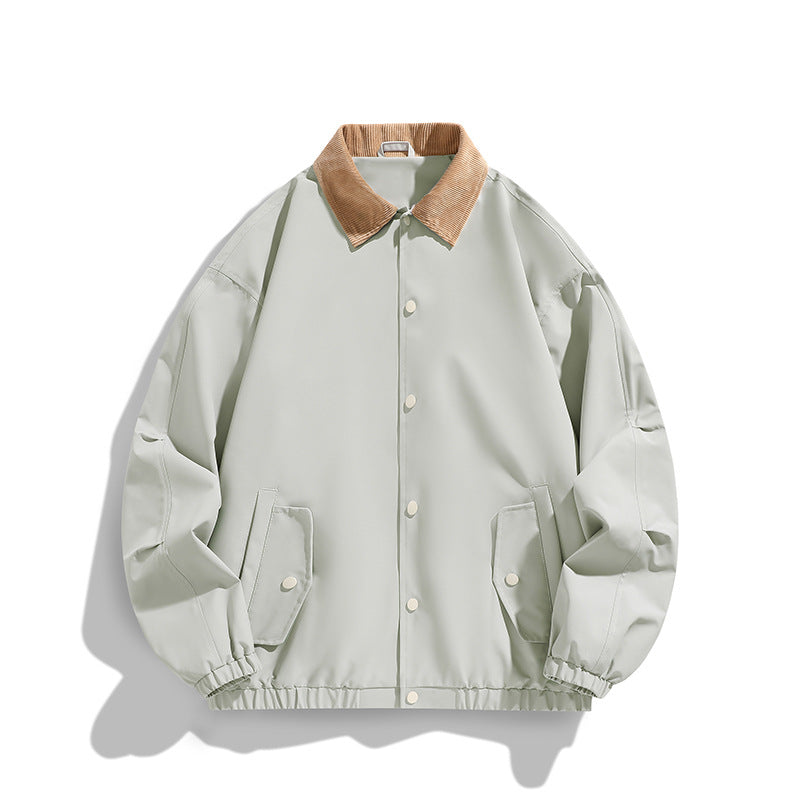 Herren Oversized Blouson mit Cordkragen, Druckknopfverschluss und Pattentaschen Drune