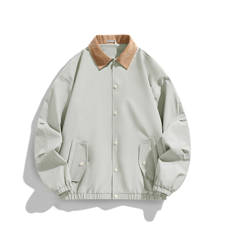 Herren Oversized Blouson mit Cordkragen, Druckknopfverschluss und Pattentaschen Drune