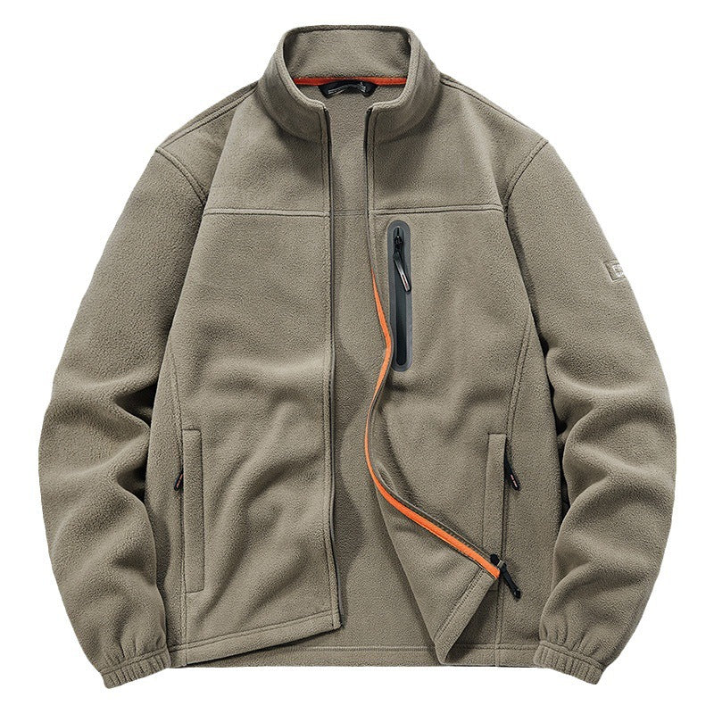 Herren Isolierende Mikrofleece-Funktionsjacke mit wasserdichter Brusttasche und Stehkragen Drune