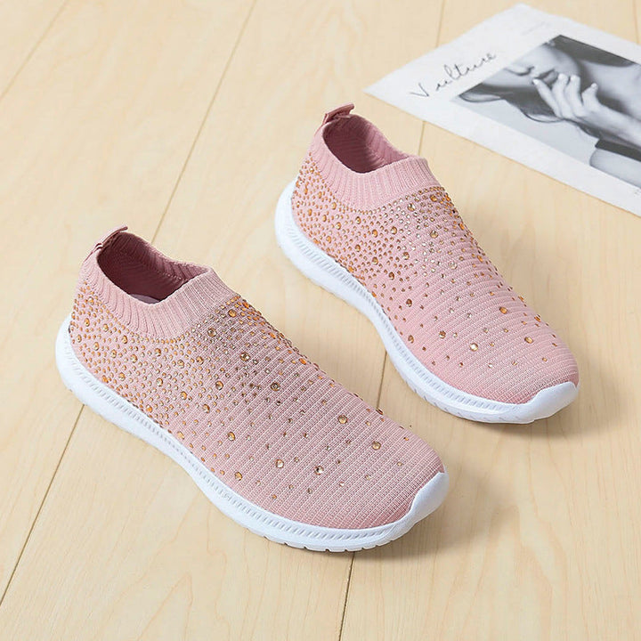Damen Glitzernde Slip-On Sneaker mit atmungsaktivem Obermaterial und rutschfester Sohle Drune