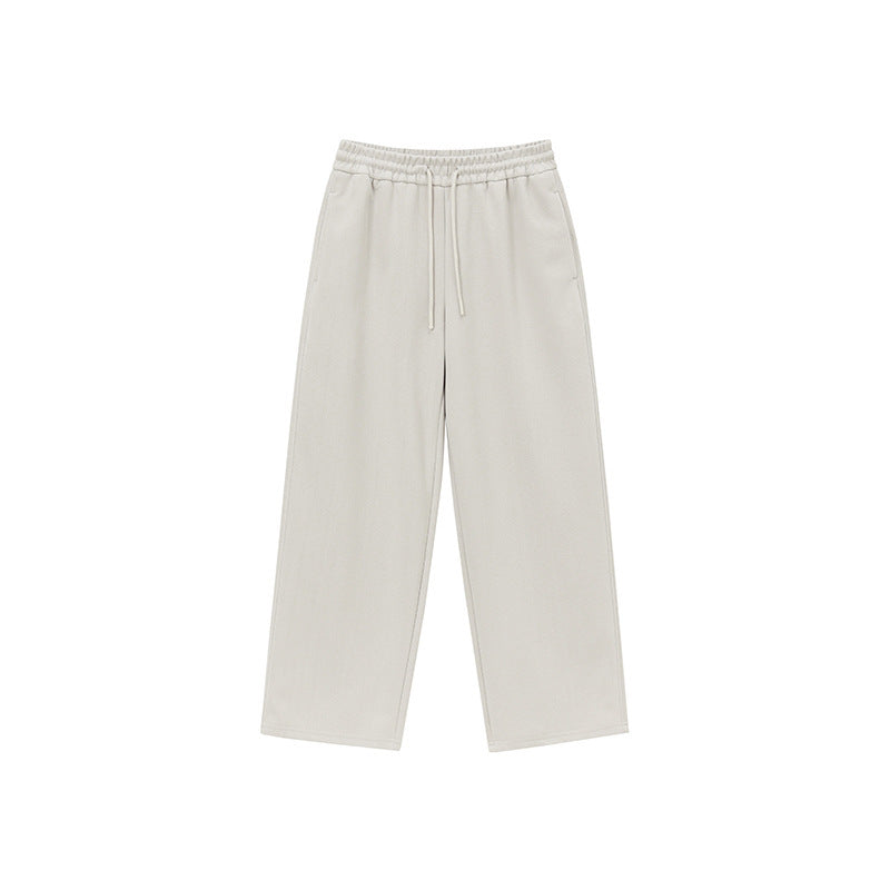 Unisex Relaxed-Fit Loungehose mit hohem Elastikbund, Kordelzug und geradem Bein Drune