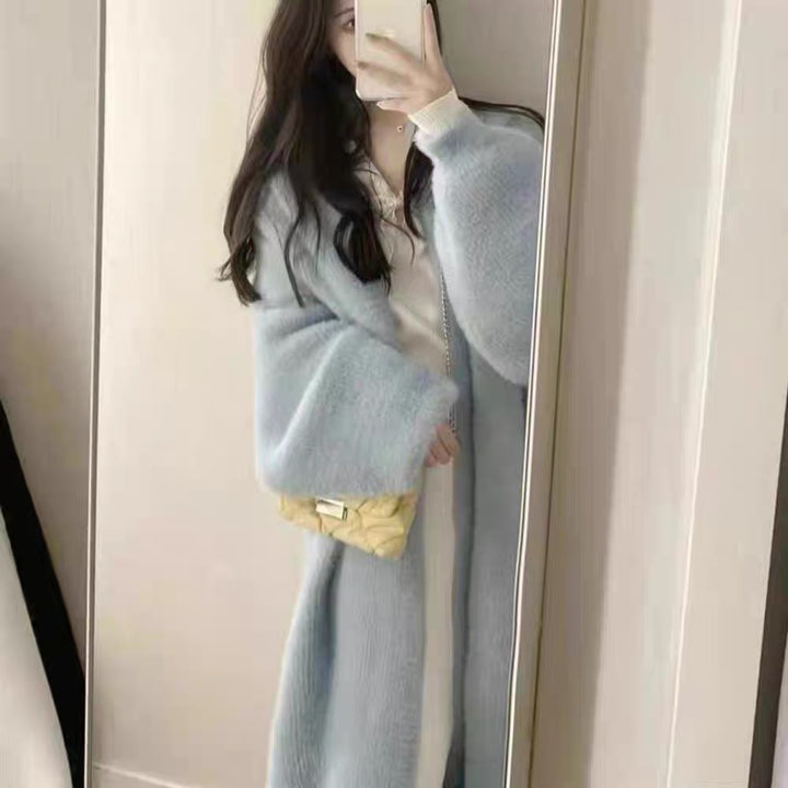 Damen Langer Übergroßer Maxi-Strickcardigan mit offener Front Drune