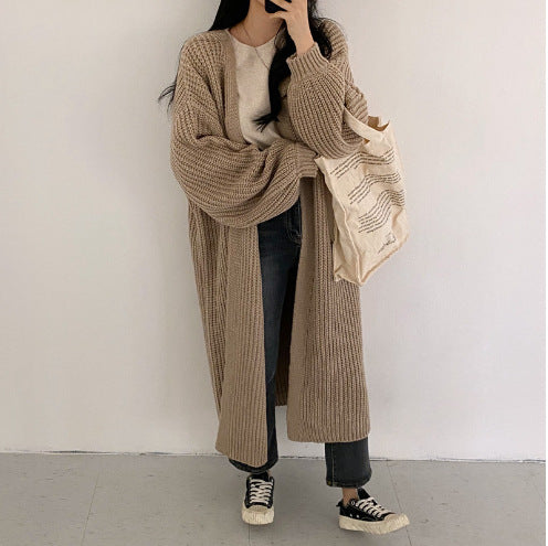 Damen Grobstrick Cardigan mit offenem Schnitt Drune