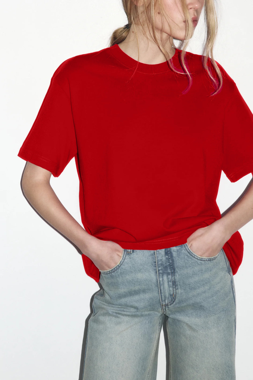 Damen lässiges Oversized T-Shirt aus hautfreundlichem Baumwollmix Drune