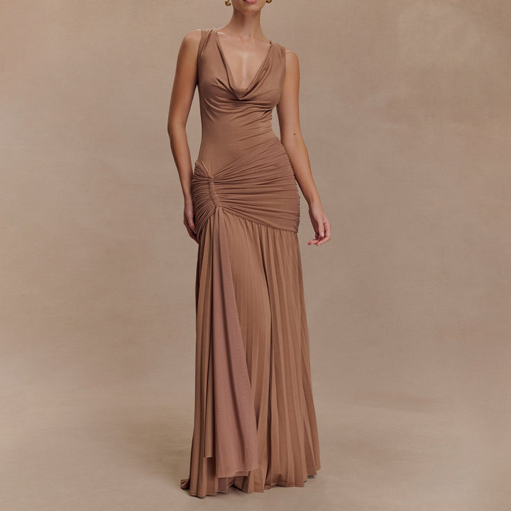 Damen Elegantes Maxikleid mit raffiniertem Wickeldetail Drune