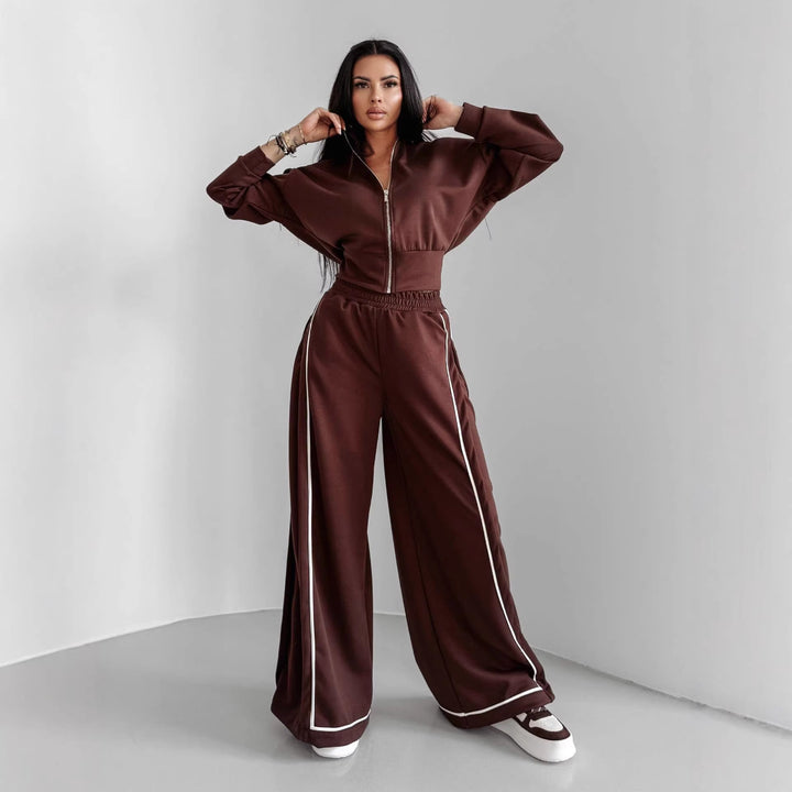 Damen lässiger Sportanzug mit weitem Schnitt und praktischen Taschen