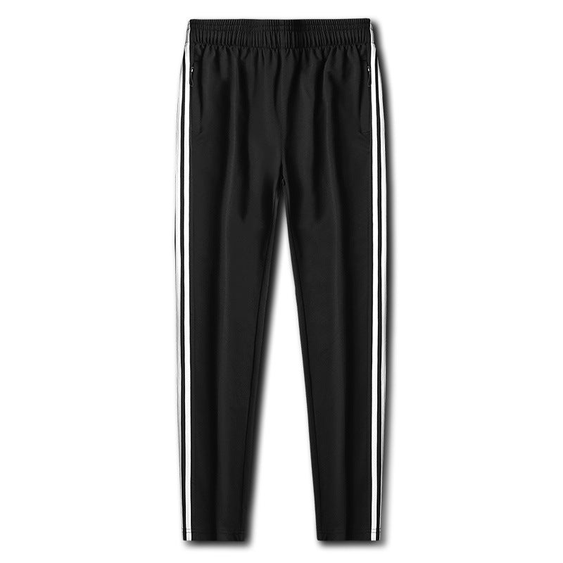 Herren Slim-Fit Trackhose mit seitlichen Kontraststreifen, Reißverschlusstaschen und elastischem Bund Drune