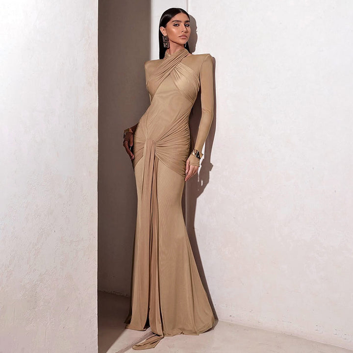 Damen elegantes figurbetontes Abendkleid mit raffiniertem Drapierungsdesign Drune