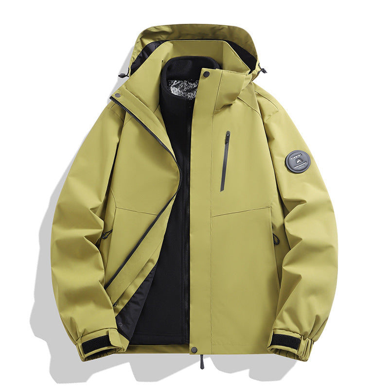 Herren Softshell-Performancejacke mit abnehmbarer Kapuze, verdecktem durchgehendem Reißverschluss und ergonomischem Schnitt Drune