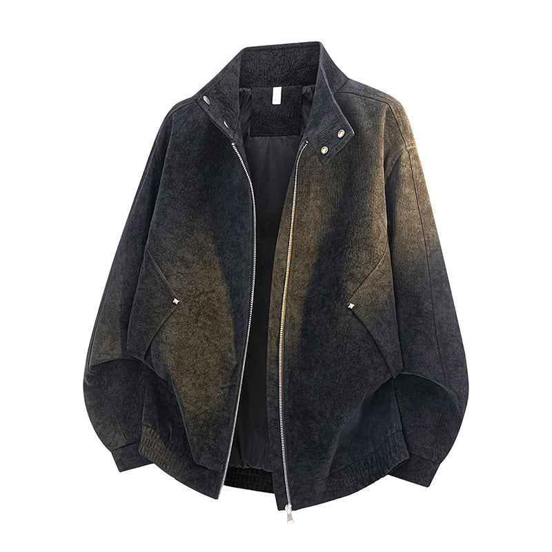 Damen Oversize Bomberjacke aus Velours mit wattierter Innenfütterung und elastischem Saum Drune