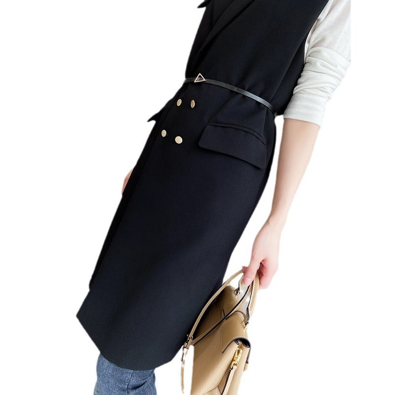 Damen Elegante Weste mit Gürtel Drune