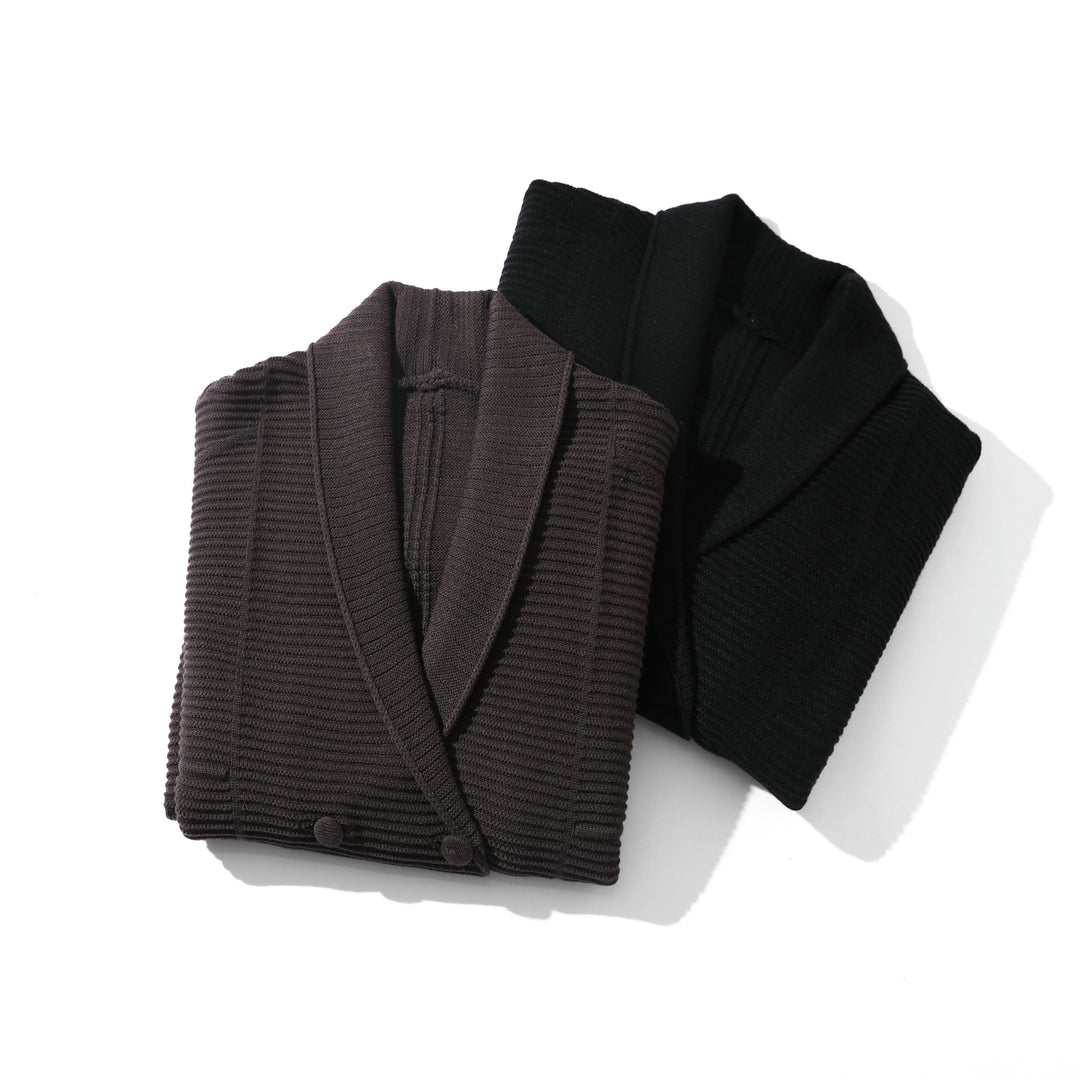 Damen Doppelreihige Strickcardigan mit Schalkragen und Strukturstrick Drune