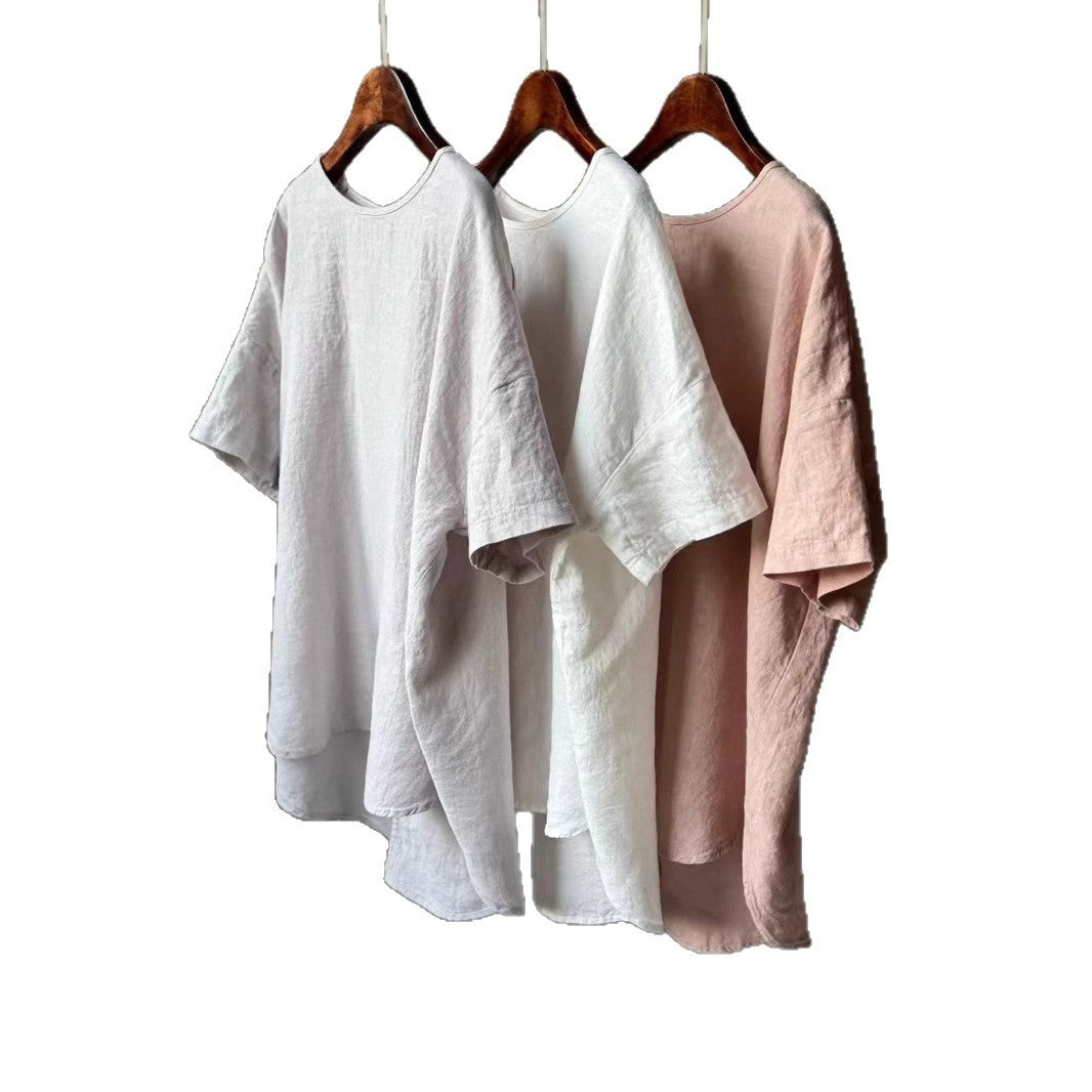 Damen Relaxed Fit Leinen T-Shirt Drune