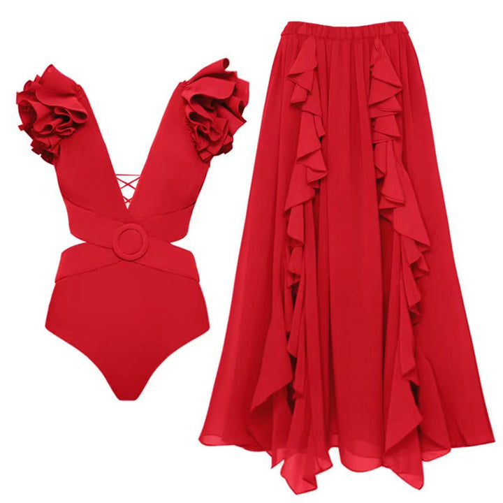 Damen Schwimmanzug mit voluminösen Rüschendetails und aufregendem Schnitt Drune