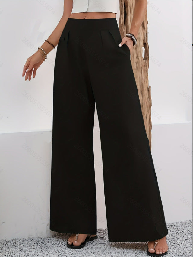 Damen Elegante und weite Bundfaltenhose Drune