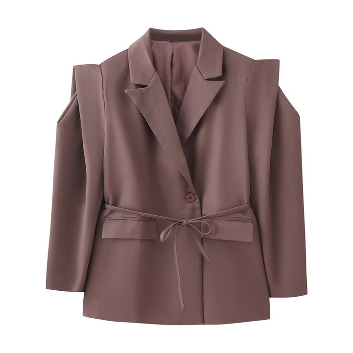 Damen 1100+ taillierter Blazer mit Tunnelzug, schmaler Kordel und Pattentaschen Drune
