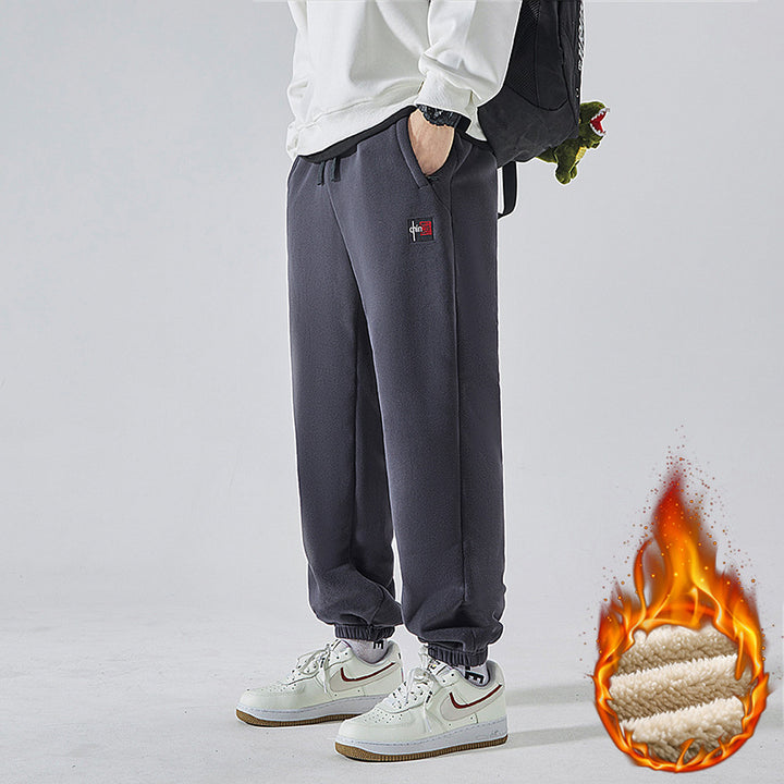 Herren Gefütterte Sweatpants mit Sherpa‑Innenfutter und elastischen Bündchen Drune