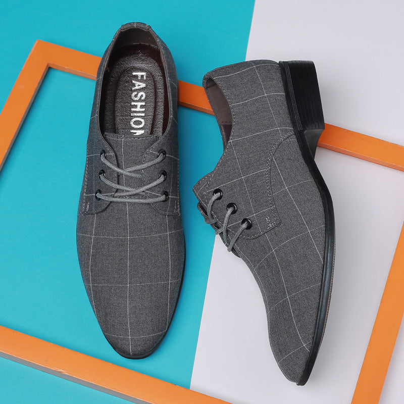 Herren Eleganter kariert-musterierter Derby-Halbschuh mit schmaler Spitzform Drune