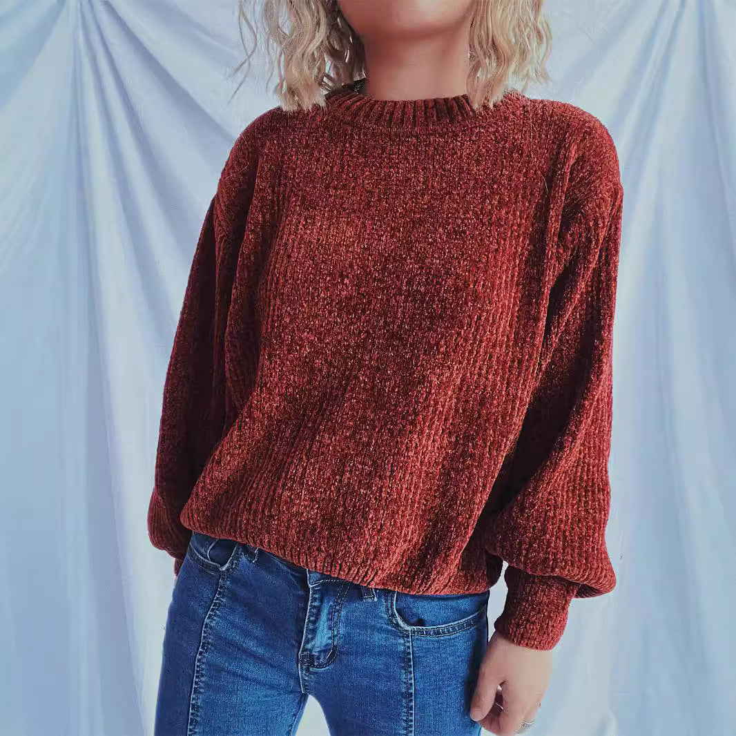 Damen Grobstrickpullover mit weitem Schnitt und strukturiertem Design Drune