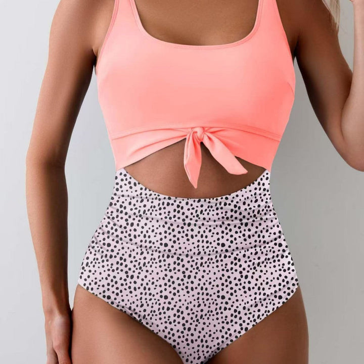 Damen Bikini-Set mit hohem Bund und modischem Knoten-Detail Drune
