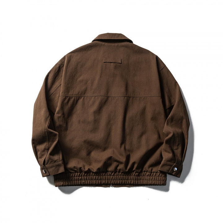 Herren Boxy-Workwear-Jacke mit durchgehendem Reißverschluss, aufgesetzten Pattentaschen und elastischem Bund Drune