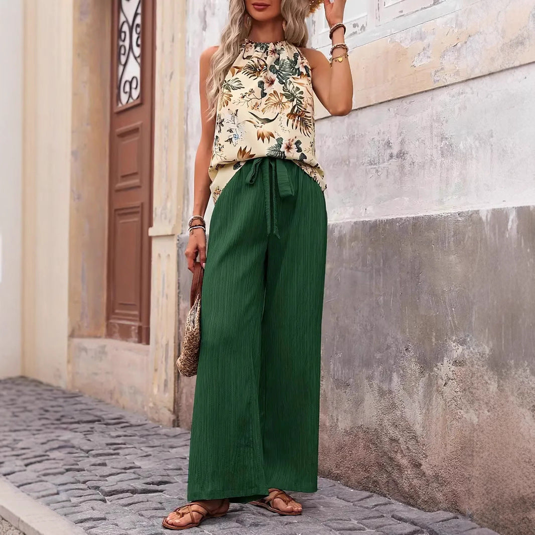 Damen Stylishes Sommer-Outfit mit weitem Hosenrock Drune