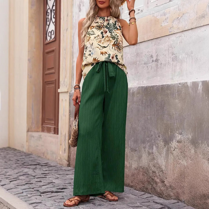 Damen Stylishes Sommer-Outfit mit weitem Hosenrock Drune