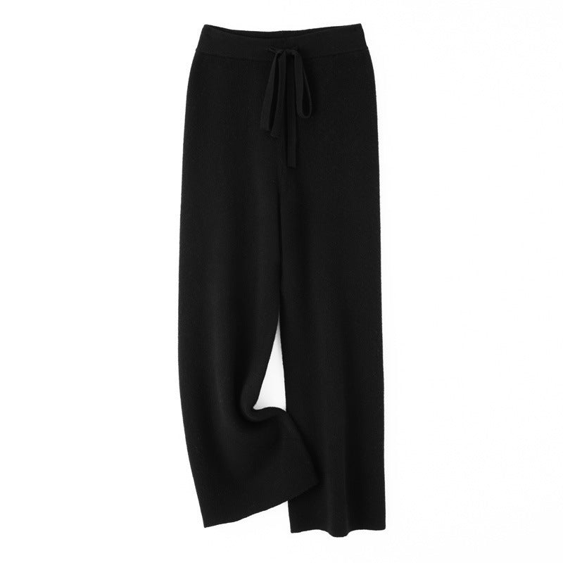 Damen weite Strickhose mit Tunnelzugbund und kaschmirähnlicher Haptik Drune