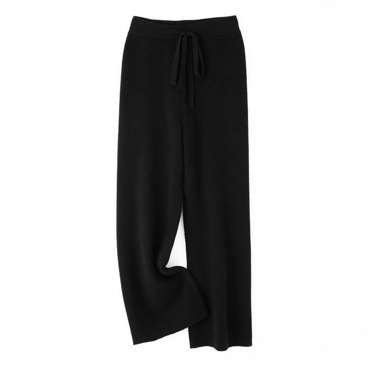 Damen weite Strickhose mit Tunnelzugbund und kaschmirähnlicher Haptik Drune
