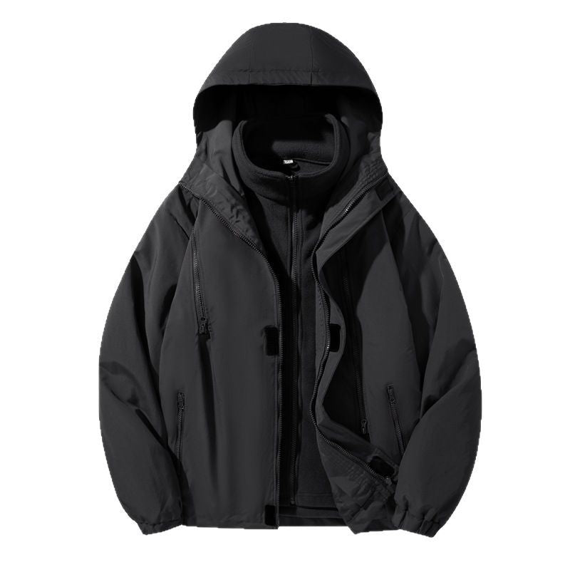 Herren zweiteiliger Regen- und Thermojacke mit abnehmbarer Fleece-Innenjacke und winddichter Membran Drune